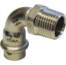 Raccord à compression Viega Sanpress coude à 90° 15mmx1/2" filetage extérieur inox 436902-thumb-0