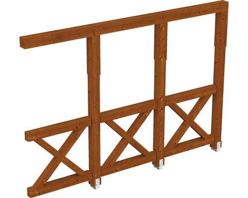 Paroi latérale croix de Saint-André SKAN HOLZ 305x210 cm bois noyer Construction en bois avec cadre et entretoises pour le jardin