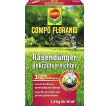 COMPO Floranid Engrais pour gazon avec désherbant, conditionnement de 1,5 kilogramme pour 50 mètres carrés