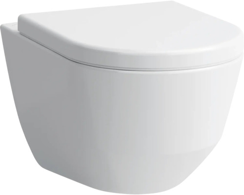 WC suspendu LAUFEN Pro cuvette à fond plat avec bride de rinçage blanc sans abattant WC 8209590000001