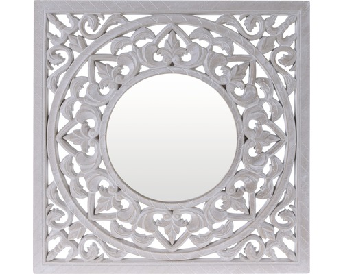 Quadratischer Spiegel mit floralem Muster