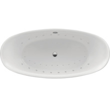 Vue de dessus d''une baignoire de forme ovale avec fonction tourbillon