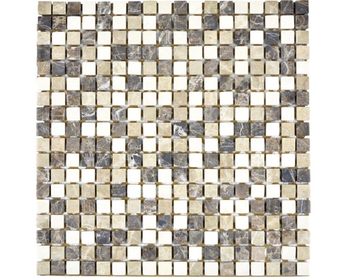 Natursteinmosaik MOS 15/95 30,5x30,5 cm beige/braun Quadratisches Mosaik aus Naturstein