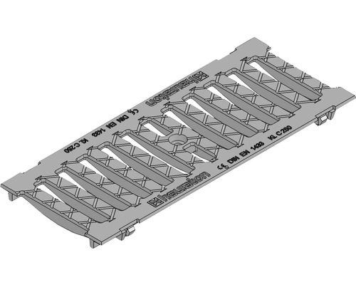 Hauraton Faserfix KS 150 Gussrost mit horizontaler Schubsicherung SW 132/20 500 x 199 x 20 mm Klasse C 250