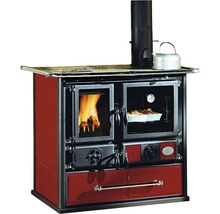 Cuisinière à bois avec four, feu et bouilloire