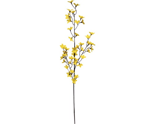 künstlicher Forsythienzweig H 83 cm Dekorativer Zierblumen-Zweig mit gelben Blüten.
