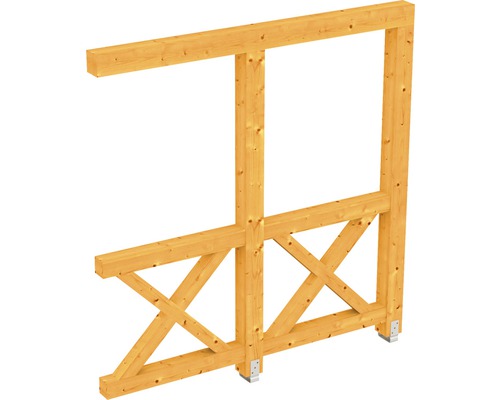 Paroi latérale croix de Saint-André SKAN HOLZ 205x210 cm chêne clair Structure en bois avec croisillons pour l''horticulture