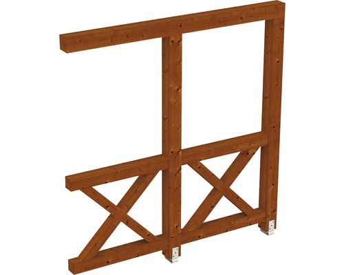 Paroi latérale croix de Saint-André SKAN HOLZ 205x210 cm bois noyer Cadre en bois pour écran de confidentialité