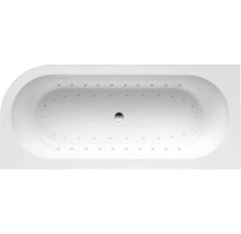 Oval geformte Badewanne mit Whirlpoolfunktion von oben