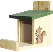 Mangeoire à écureuils en bois avec motif d''écureuil