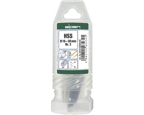 Alpen HSS Lochsäge Durchmesser 16 bis 30 Millimeter in transparenter Verpackung