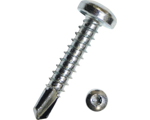 Blechschraube mit Linsenkopf und Bohrspitze
