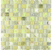Mosaikfliese mit Glas-, Naturstein- und Muschelelementen für Wand- und Innenraumgestaltung
