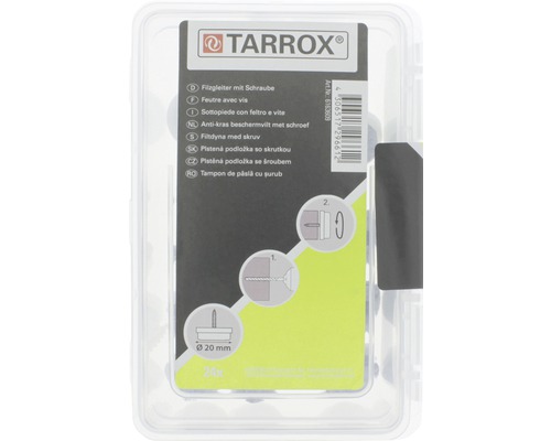 Tarrox Filzgleiter mit Schraube, Durchmesser 20 Millimeter, 24 Stück