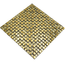 Carreau de mosaïque carré en verre et métal