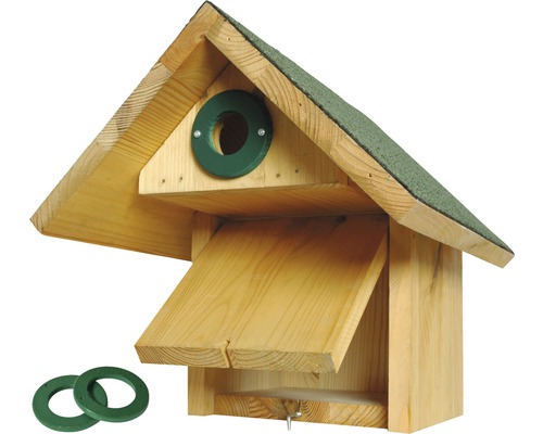 Nichoir à chauves-souris en bois avec trou d''envol et carton bitumé