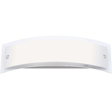 Applique murale 2 ampoules H 40 cm Elysee acier inoxydable/blanc