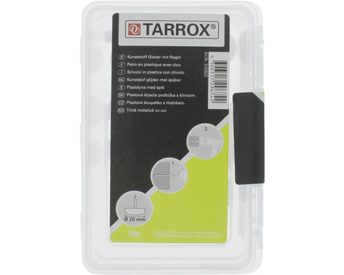 Tarrox Kunststoffgleiter mit Nagel, 20 mm Durchmesser, 16 Stück