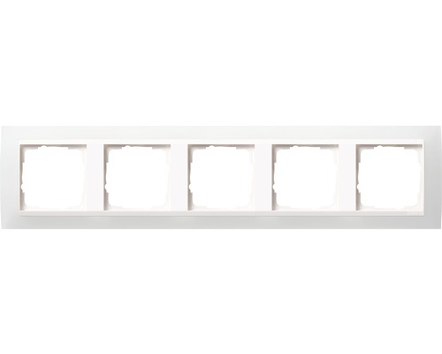 Plaque quintuple interrupteur encadrement Gira Event Opak blanc blanc pur brillant Cadre quintuple pour interrupteurs et prises