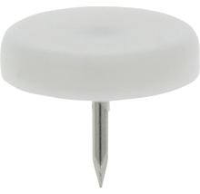 Patin en plastique Tarrox avec clou Ø 20 mm rond blanc 16 pièces-thumb-0