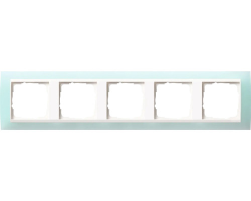 Plaque quintuple interrupteur encadrement Gira Event Opak menthe blanc pur brillant Cadre quintuple pour interrupteurs et prises