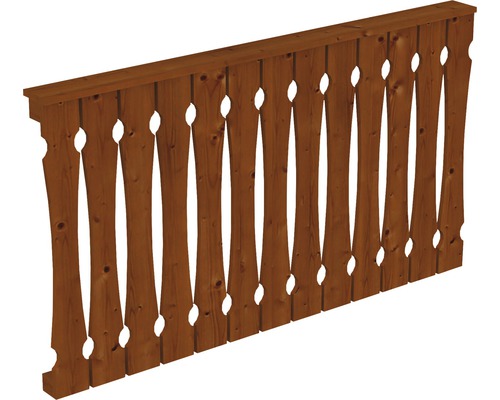 Balustrade coffrage de balcon SKAN HOLZ 170x96 cm bois noyer Panneau de clôture en bois avec motif de treillis pour l''extérieur