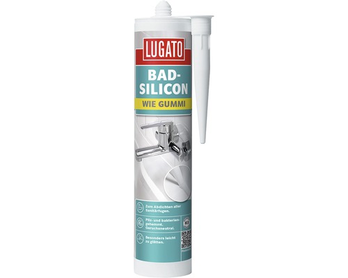 Silicone de salle de bains Lugato Comme du caoutchouc gris argent 310 ml