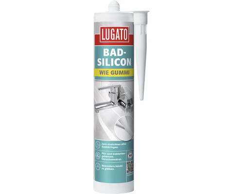 Silicone de salle de bains Lugato Comme du caoutchouc blanc 310 ml Silicone de salle de bains Lugato Comme du caoutchouc blanc 310 ml