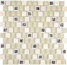 Mosaikfliese aus Glas und Naturstein