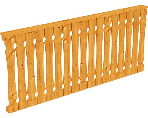 Brüstung Balkonschalung SKAN HOLZ 220x96 cm eiche hell Holzgeländer mit dekorativen Aussparungen