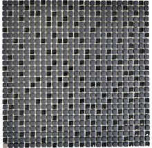Mosaikfliese mit quadratischen, grauen Steinen