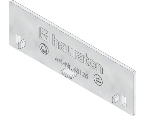 Partie frontale Hauraton Dachfix Resist type 45 en plastique résistant à la corrosion, couleur argent 115 x 35 mm