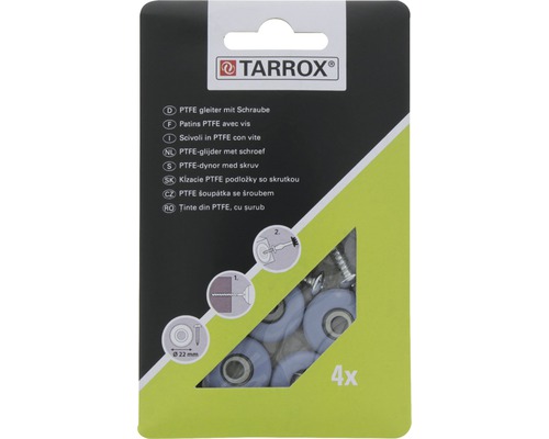 Tarrox PTFE Gleiter mit Schraube, Viererpackung