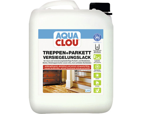 Laque pour parquet et escaliers AQUA CLOU brillant satiné incolore 5 l