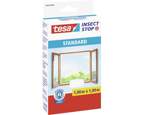 Moustiquaire pour fenêtre tesa Insect Stop Standard sans perçage blanc 100x100 cm