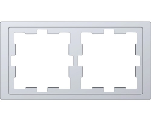 Plaque d'interrupteur double Merten MEG4020-6536 D-Life acier inoxydable laqué