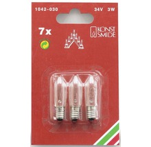 Paquet de sept ampoules de rechange 34V 3W pour bougeoirs