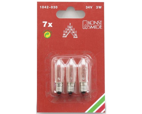 Paquet de sept ampoules de rechange 34V 3W pour bougeoirs