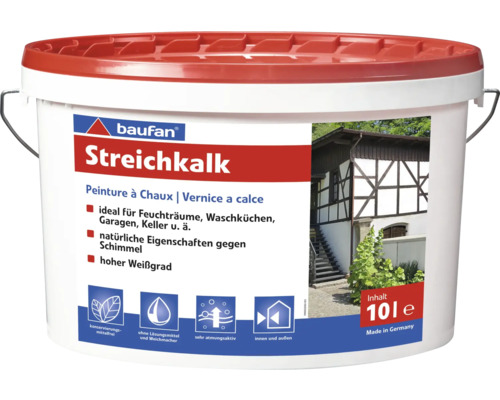 Baufan Kalkfarbe Streichkalk Mineralfarbe weiß 10 l Baufan Kalkfarbe Streichkalk Mineralfarbe weiß 10 l