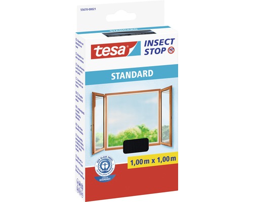 Moustiquaire pour fenêtre tesa Insect Stop Standard sans perçage anthracite 100x100 cm