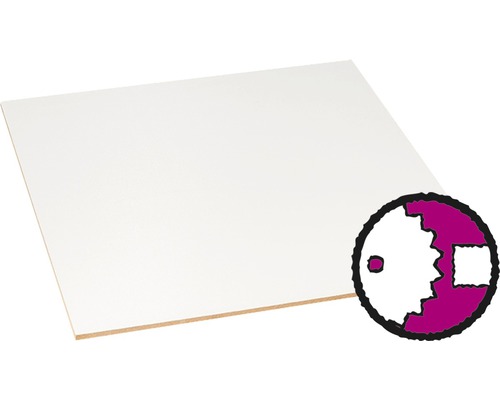 Dünn-MDF Platte einseitig weiß 2440x1220x3 mm (Zuschnitt online reservierbar)