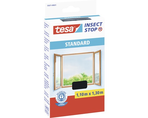 Moustiquaire pour fenêtre tesa Insect Stop Standard sans perçage anthracite 110x130 cm-0