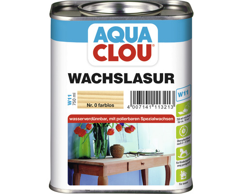 Lasure à la cire AquaClou W 11 incolore 750 ml