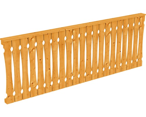 Brüstung Balkonschalung SKAN HOLZ 270x96 cm eiche hell Holzzaunfeld mit dekorativen Aussparungen