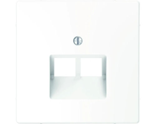 Plaque centrale Merten MEG4522-6035 cache pour insert d'unité de raccordement universelle double D-Life blanc lotus