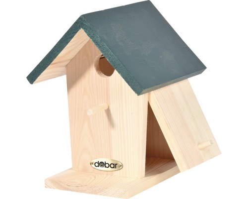 Nichoir en bois avec toit vert