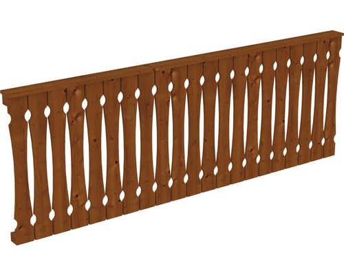Balustrade coffrage de balcon SKAN HOLZ 270x96 cm bois noyer Panneau de clôture en bois avec découpes décoratives