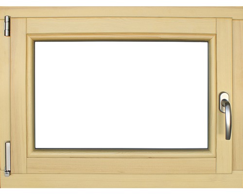 Fenêtre en bois pin, 80x60 cm tirant gauche