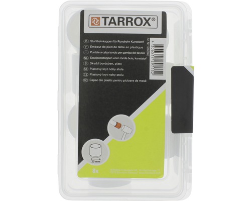 Tarrox Stuhlbeinkappen aus Kunststoff für Rohre, 25 mm, 8 Stück