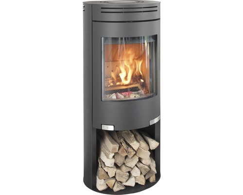 Poêle Aduro 1-4 acier noir 6 kW avec compartiment à bois